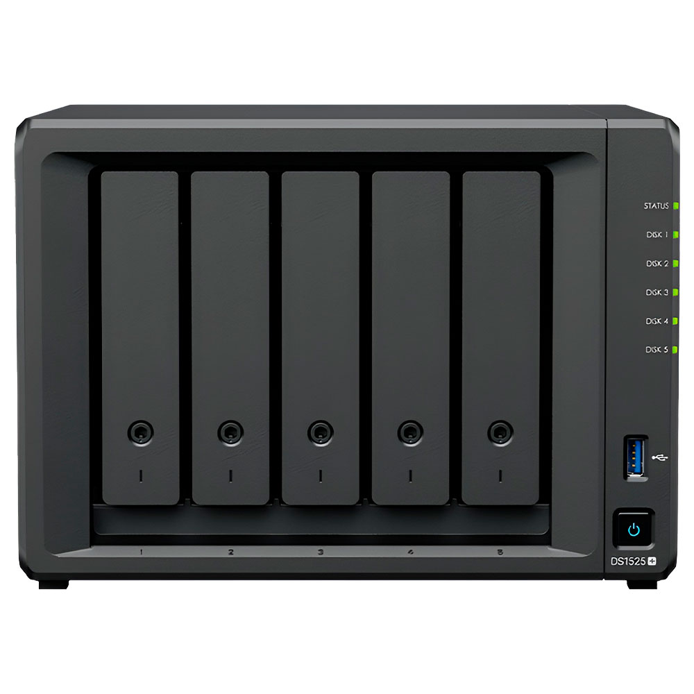 SERVIDOR NAS STORAGE SYNOLOGY DISKTATION DS1525+ 5 BAIA QC2.0GHZ/M.2/8GB/2.5GBE/SATA3/USB3.2/TYPE-C/GLAN