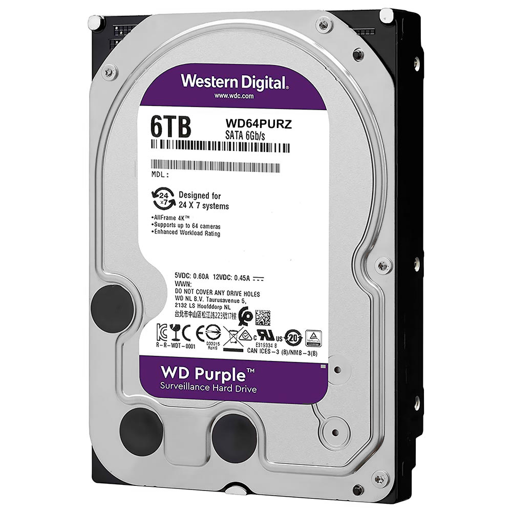 HDD Western Digital 6TB WD Purple 3.5" SATA 3 5400RPM WD64PURZ