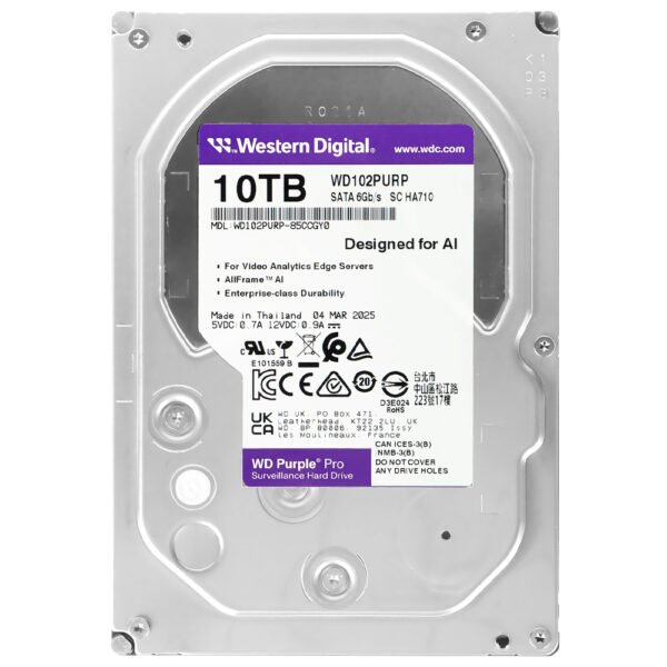 HDD Western Digital 10 TB WD Purple Pro 3.5" SATA 3 7200RPM - WD102PURP