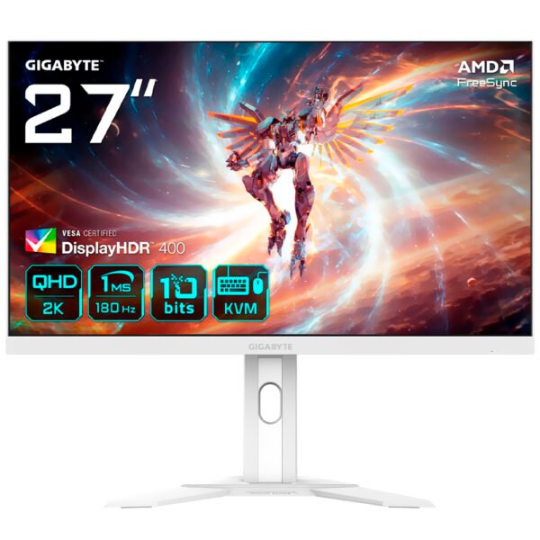 Monitor Gamer Gigabyte M27QA Ice 27" QHD IPS 180Hz 1Ms Blanco