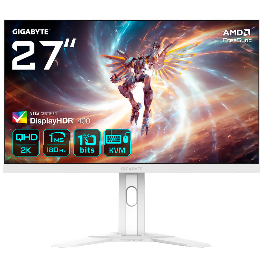 Monitor Gamer Gigabyte M27QA Ice 27" QHD IPS 180Hz 1Ms Blanco