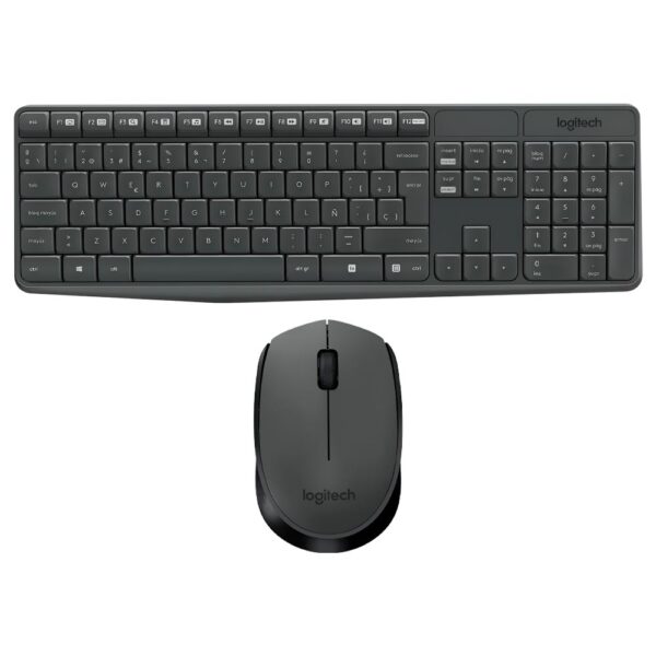 Teclado+mouse LOGITECH MK235 Wireless Español-Gris Negro (920-007901)