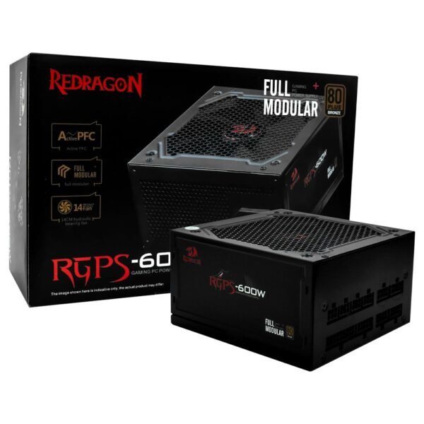 Fuente de Alimentación Redragon GC PS003 600W ATX Modular 80 Plus Bronze