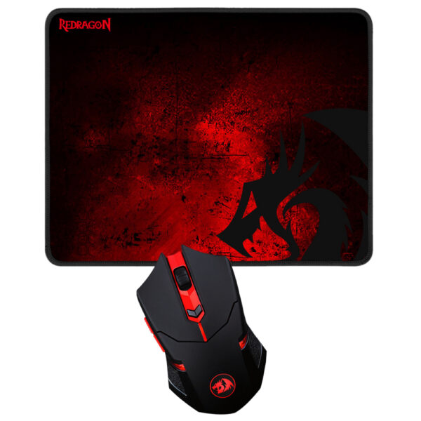 Mouse Gamer Redragon M601WL-BA Wireless / LED - Negro + Mousepad