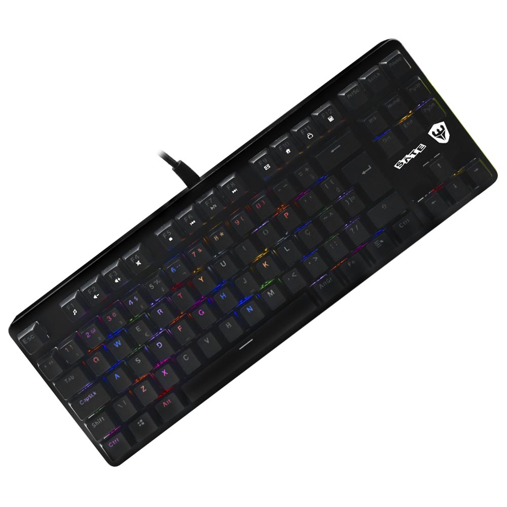 Teclado Gamer Mecánico Satellite GK-501 USB RGB Portugués Negro