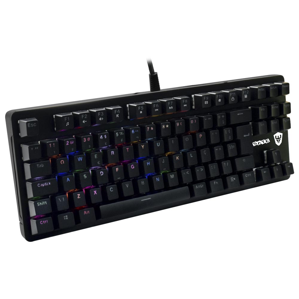 Teclado Gamer Mecánico Satellite GK-501 USB RGB Portugués Negro