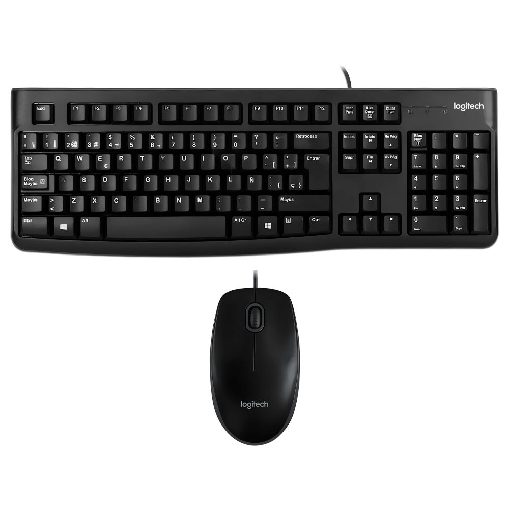 Teclado + Mouse Logitech MK120 USB Español Negro (920-004428)