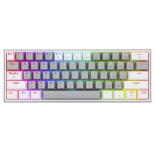 Teclado Gamer Redragon K616-RGB Fizz Pro BT USB Wireless RGB Inglés Gris Blanco