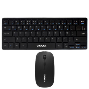 Teclado + Mouse Satellite AK-731G Mini Wireless Portugués Negro