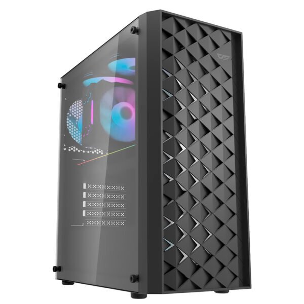Gabinete Gamer darkFlash DK351 E-ATX 4 Cooler ARGB Negro