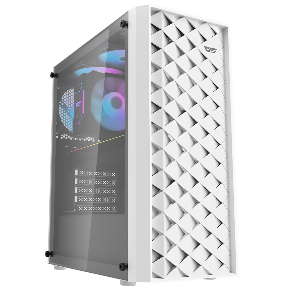 Gabinete Gamer darkFlash DK351 E-ATX 4 Cooler ARGB Blanco