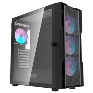 Gabinete Gamer darkFlash DK431 E-ATX 4 Cooler ARGB Negro