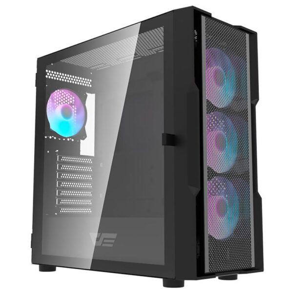 Gabinete Gamer darkFlash DK431 E-ATX 4 Cooler ARGB Negro