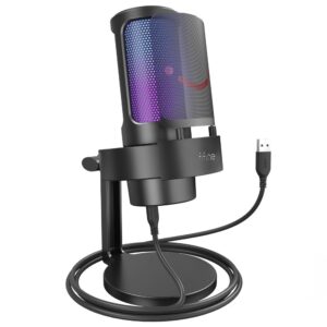 Microfono Fifine A8 Ampligame Condenser Cardioid RGB Negro