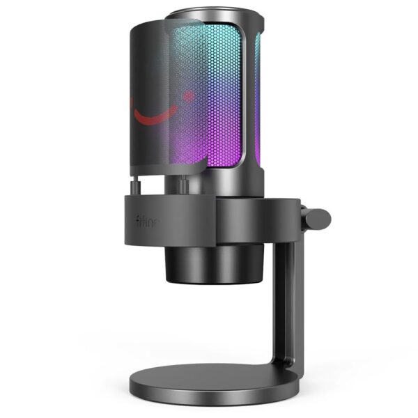 Microfono Fifine A8 Ampligame Condenser Cardioid RGB Negro