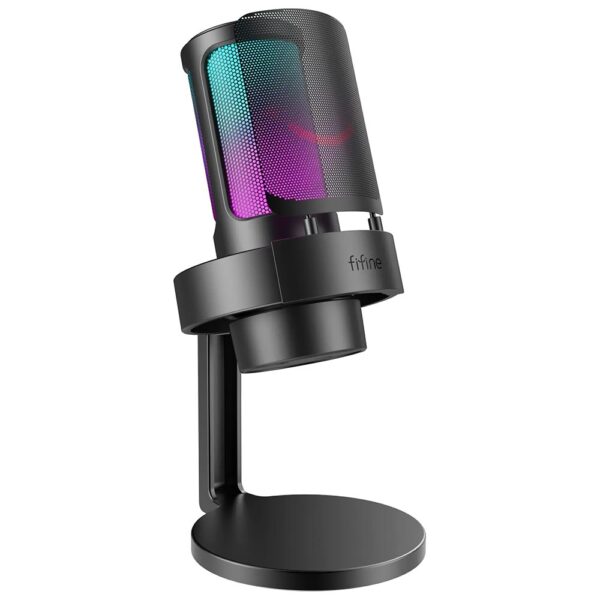 Microfono Fifine A8 Ampligame Condenser Cardioid RGB Negro
