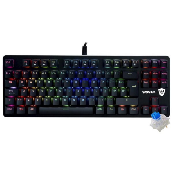 Teclado Gamer Mecánico SATELLITE Gk-502 USB RGB Español-Negro