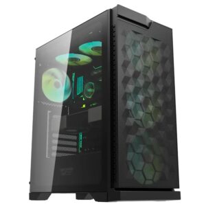 Gabinete Gamer darkFlash DK361 ATX 4 Cooler ARGB Negro