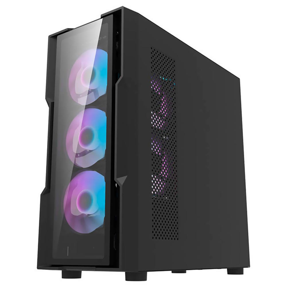 Gabinete Gamer darkFlash DK431 Glass ATX 4 Cooler ARGB Negro