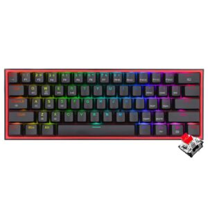 Teclado Gamer Mecánico Redragon K616-RGB Fizz Pro Mini Wireless RGB RED Inglés Negro