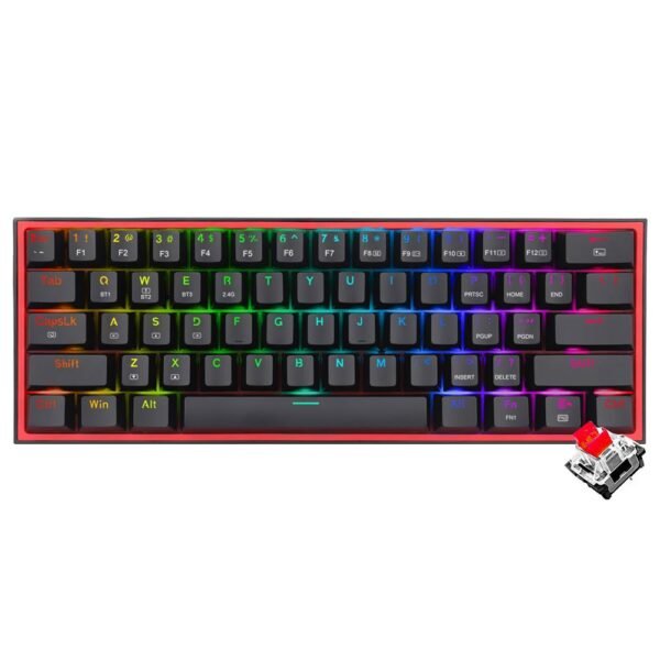 Teclado Gamer Mecánico REDRAGON K616-RGB Fizz Pro Mini Wireless RGB Red Inglés-Negro
