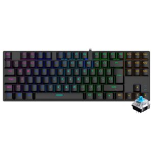 Teclado Gamer Mecánico Satellite GK-51 USB RGB Inglés Negro