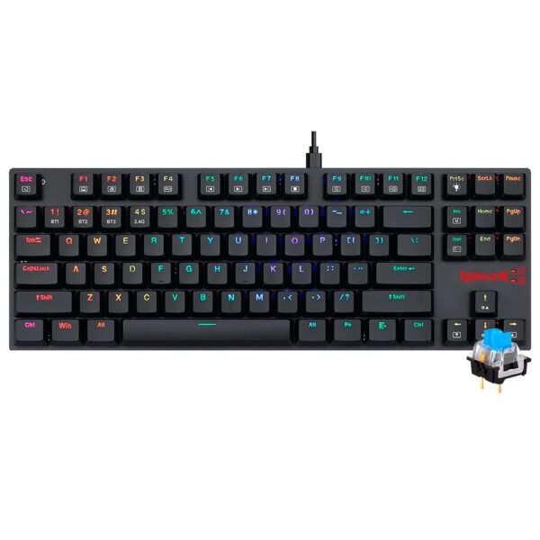 Teclado Gamer Mecánico REDRAGON K607P-Kbs Aps Pro Wireless RGB Blue Inglés-Negro