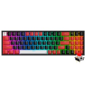 Teclado Gamer Mecánico Redragon K628RGB-PRO-BRW Pollux Pro RED Inglés Negro