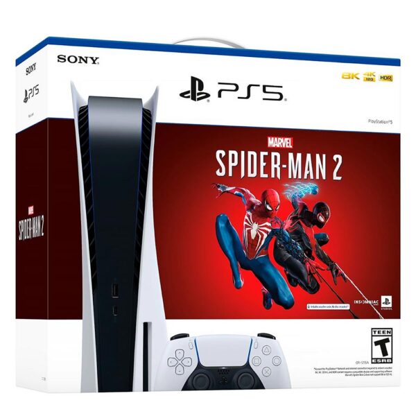 Consola Sony Playstation 5 CFI-1215A 825GB 8K 4K Bivolt Blanco + Jogo Marvel Spiderman 2