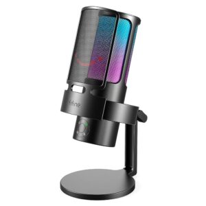 Micrófono Fifine A8 Plus Ampligame Condenser Cardioid RGB Negro