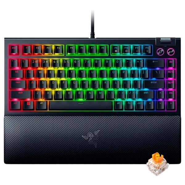 Teclado Gamer Mecánico RAZER Blackwidow V4 75% USB RGB Inglés-Negro (RZ03-05000200-R3U1)