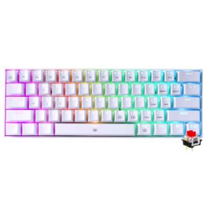 Teclado Gamer Mecánico Redragon K630W-RGB Dragonborn Mini USB RED Inglés Blanco