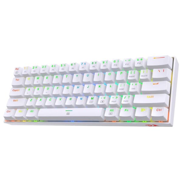Teclado Gamer Mecánico Redragon K630W-RGB Dragonborn Mini USB RED Inglés Blanco