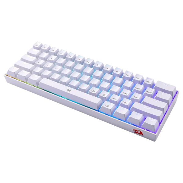 Teclado Gamer Mecánico Redragon K630W-RGB Dragonborn Mini USB RED Inglés Blanco