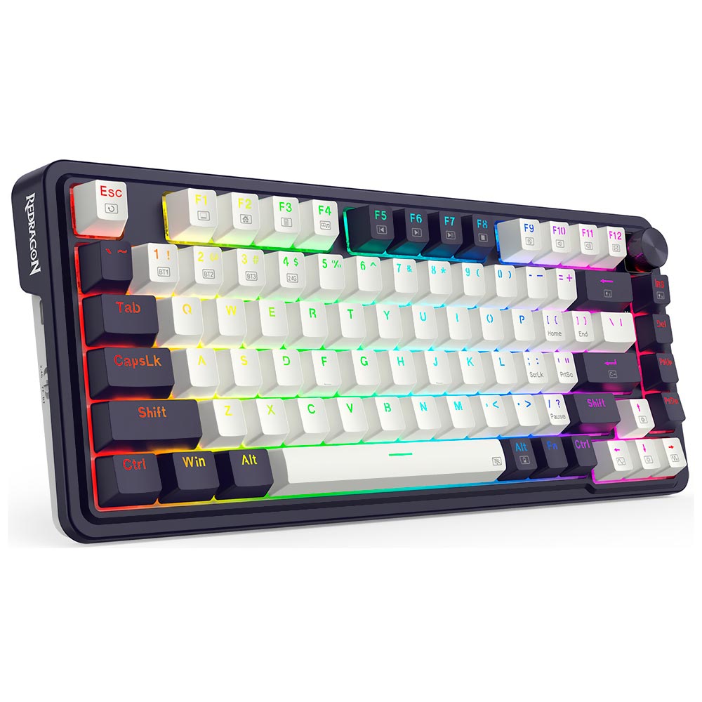 Teclado Gamer Mecánico Redragon K673WB-RGB-PRO UCAL Pro Mini Wireless RED Inglés Morado Blanco