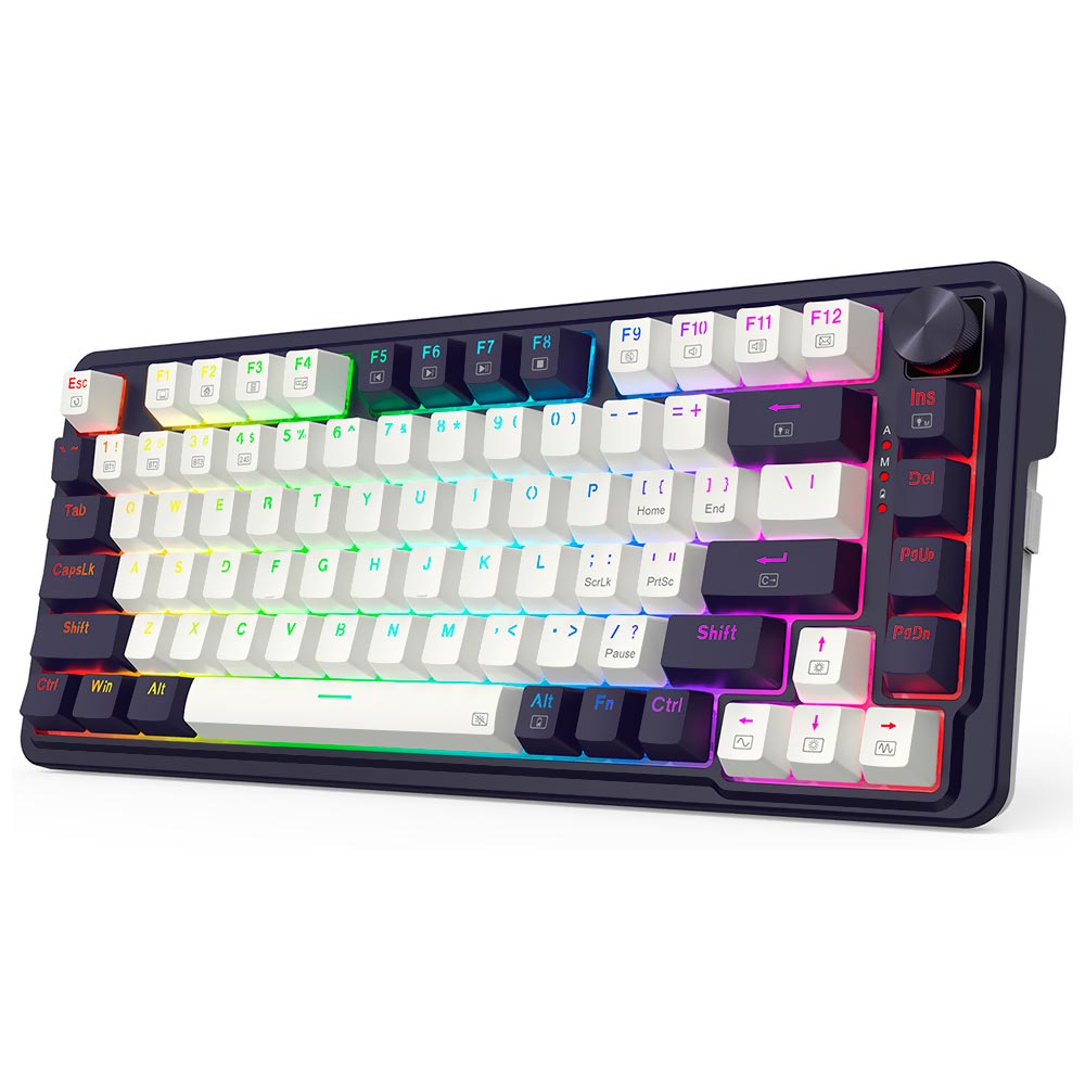 Teclado Gamer Mecánico Redragon K673WB-RGB-PRO UCAL Pro Mini Wireless RED Inglés Morado Blanco
