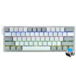 Teclado Gamer Mecánico Redragon K617-R FIZZ Rainbow Mini USB RGB Blue Inglés Blanco Gris