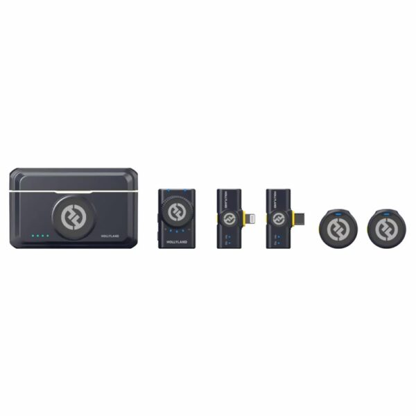 Micrófono Hollyland Lark M2 Lavalier Duo Wireless Lightning USB-C - Shine Charcoal (Combo)