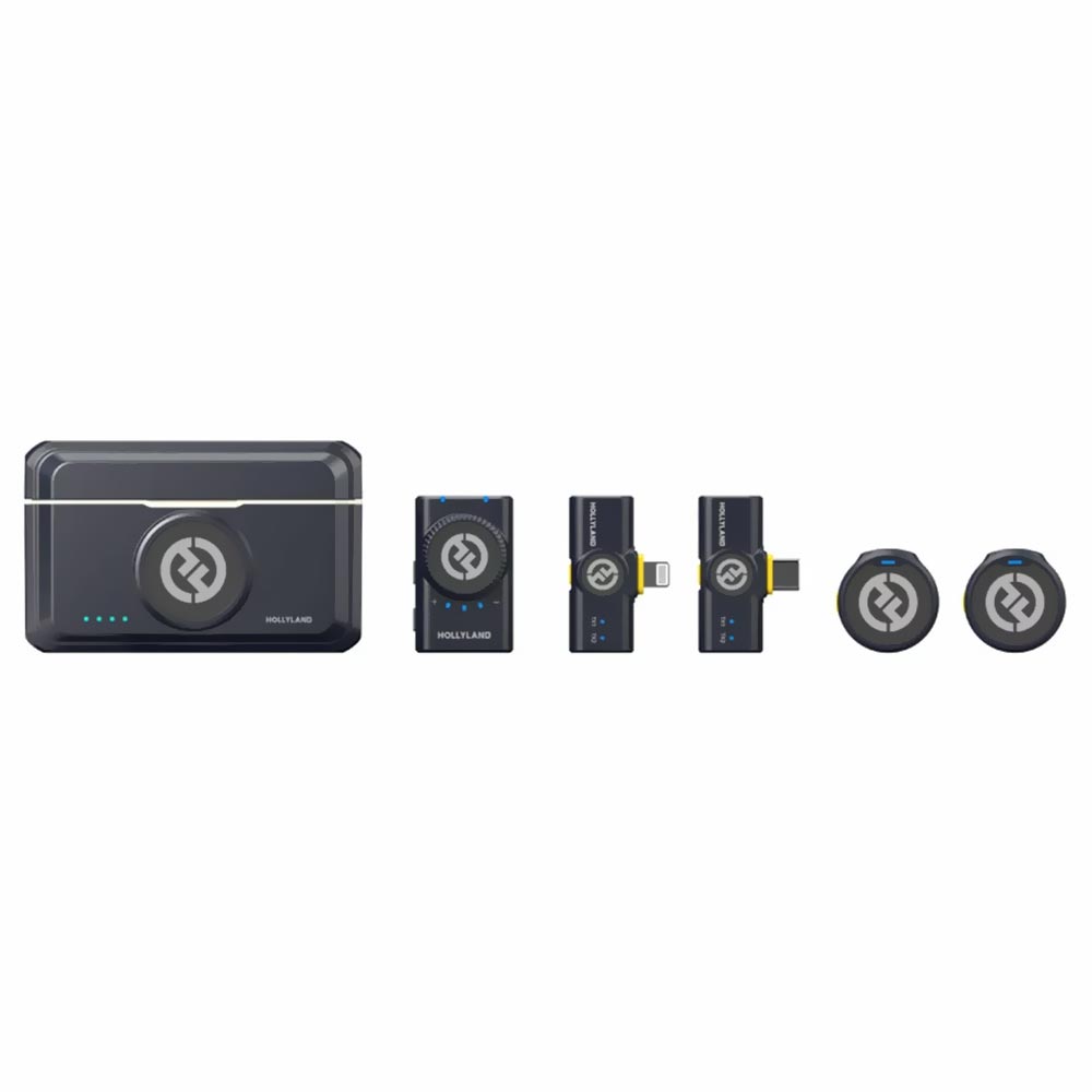 Micrófono Hollyland Lark M2 Lavalier Duo Wireless Lightning USB-C - Shine Charcoal (Combo)