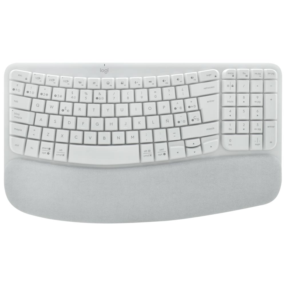 Teclado Logitech Wave Keys Ergonomic Wireless Español Blanco (920-012279)