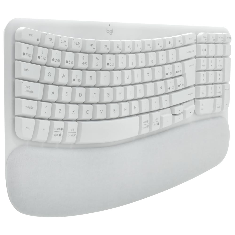 Teclado Logitech Wave Keys Ergonomic Wireless Español Blanco (920-012279)