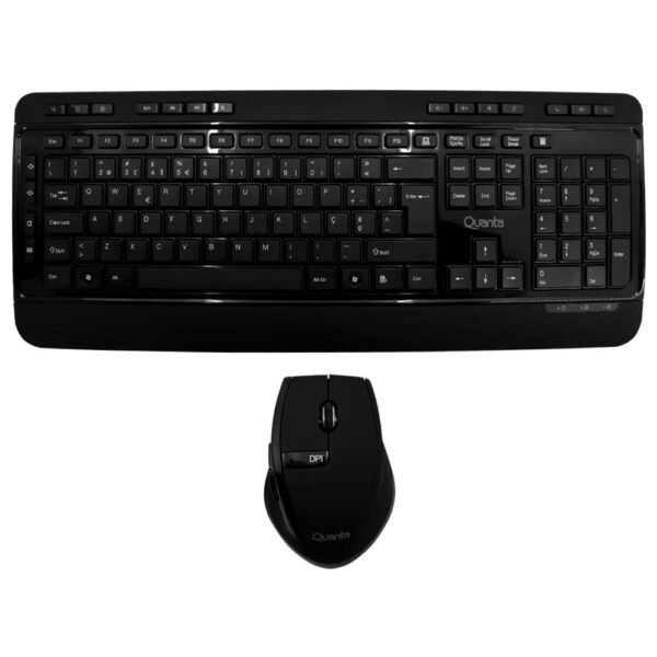 Teclado+mouse QUANTA QTKTM1600 Wireless Portugués-Negro