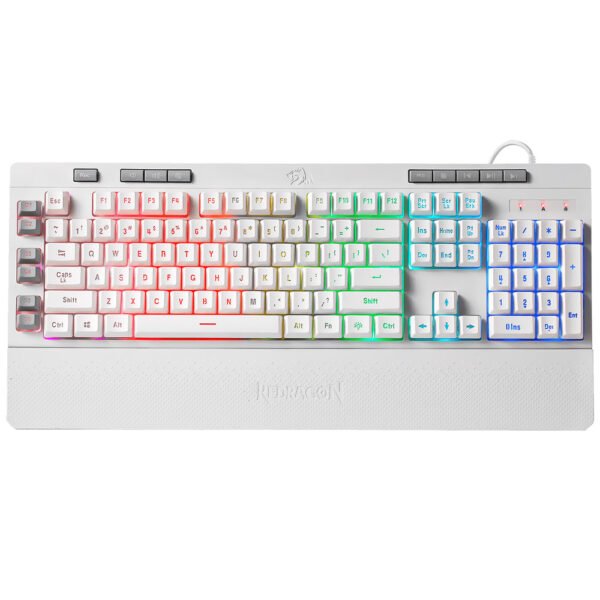 Teclado Gamer REDRAGON K512W-RGB-1 Shiva USB Inglés-Blanco