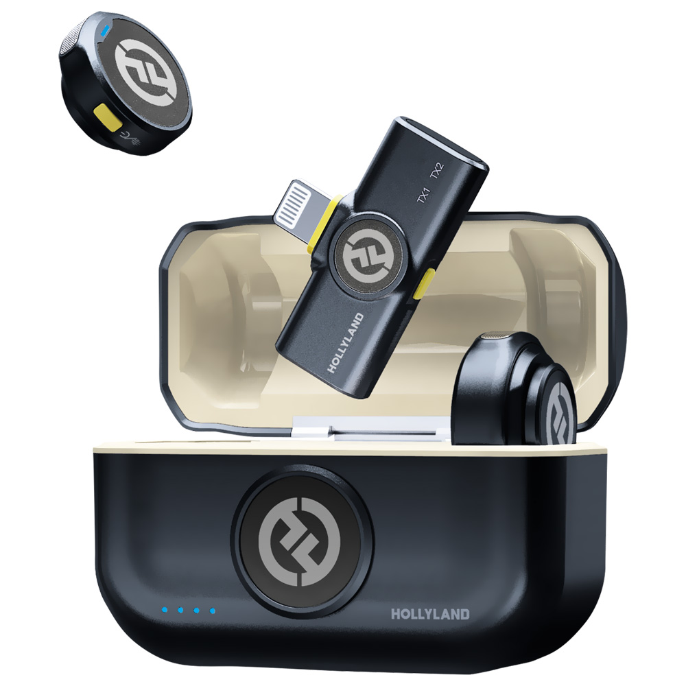 Micrófono Hollyland Lark M2 Lavalier Duo Wireless Lightning - Shine Charcoal