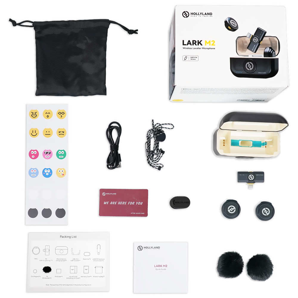 Micrófono Hollyland Lark M2 Lavalier Duo Wireless Lightning - Shine Charcoal