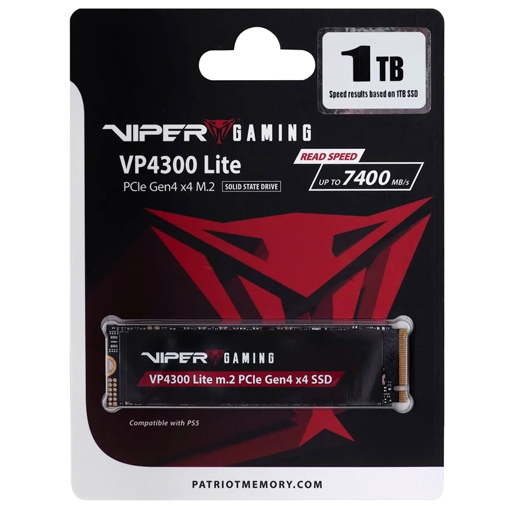 SSD Patriot M.2 1TB Viper Gaming VP4300 Lite NVMe - VP4300L1TBM28H