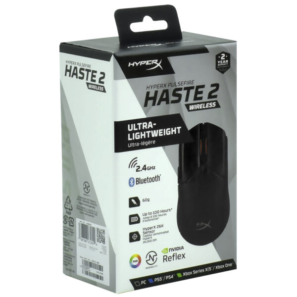 Mouse Gamer Hyperx Pulsefire Haste 2 Wireless / RGB - Negro (6N0B0AA)