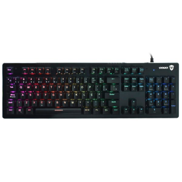 Teclado Gamer Mecánico SATELLITE Gk-301 USB RGB Blue Portugués-Negro