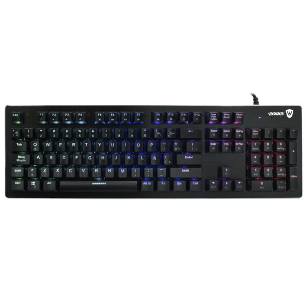 Teclado Gamer Mecánico SATELLITE Gk-302 USB RGB Blue Español-Negro