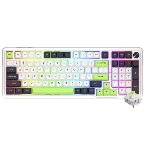 Teclado Gamer Mecánico REDRAGON K686WBG-RGB-Max Eisa Max Wireless RGB Inglés-Blanco